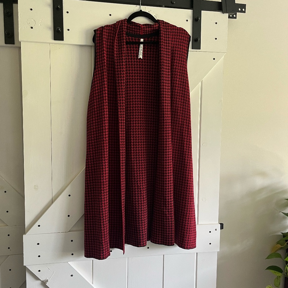 Red and Black Houndstooth Vest